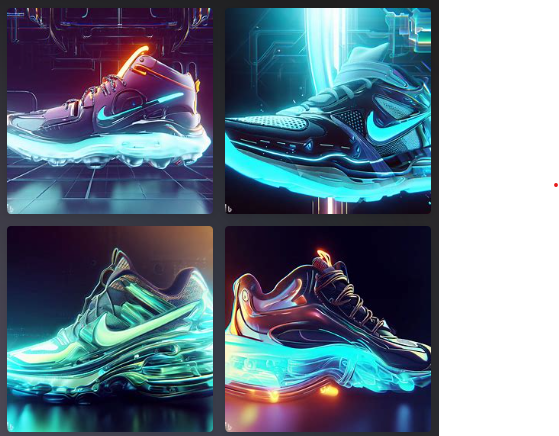 Generative AI- Futuristic Nike sneakers,3D art